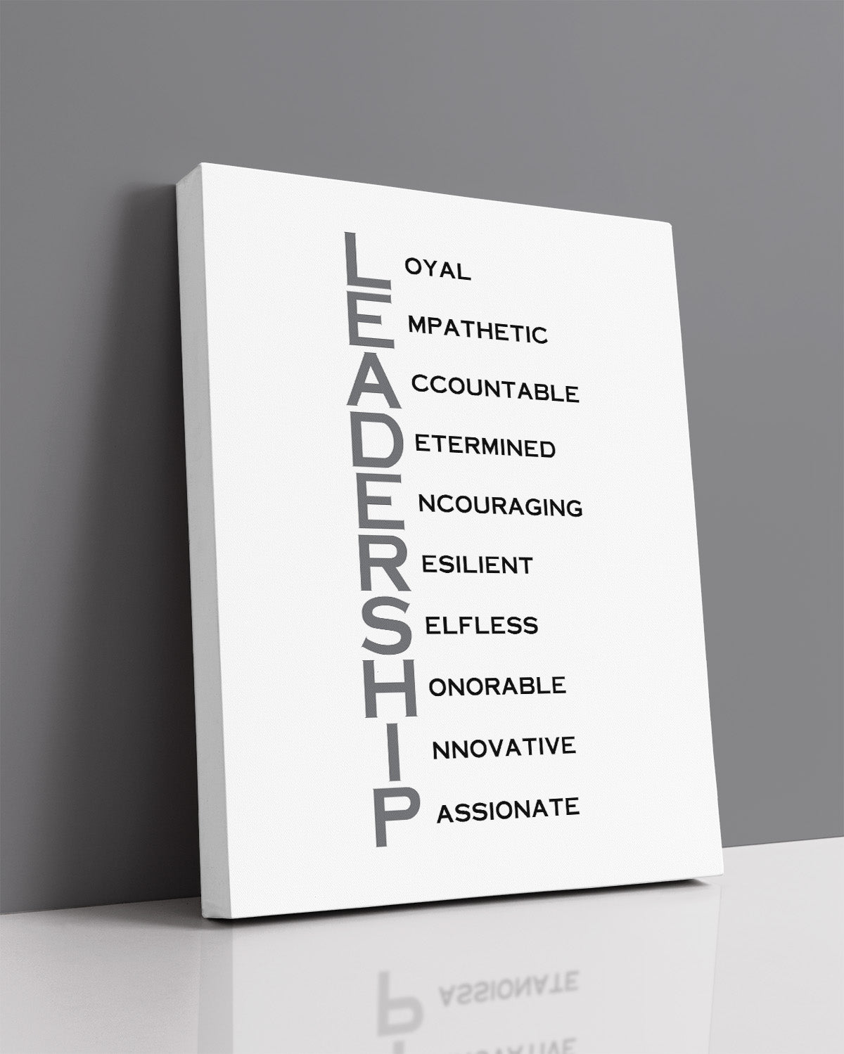 Leadership Acronym - Wall Decor Art Print with a white background