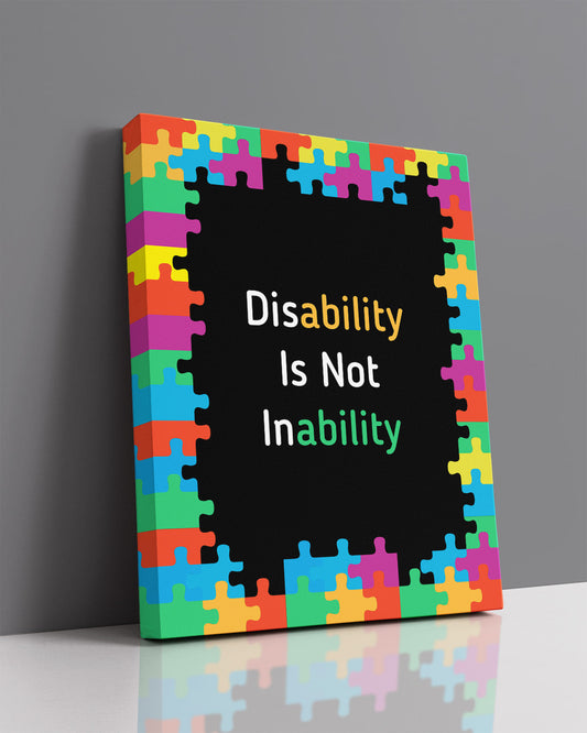 Disability Is Not Inability | Autism Awareness Decor | Autism Classroom | Boho Rainbow Decor Classroom | Autism Sign | Autism Art Wall Decor Classroom | Autistic decorations