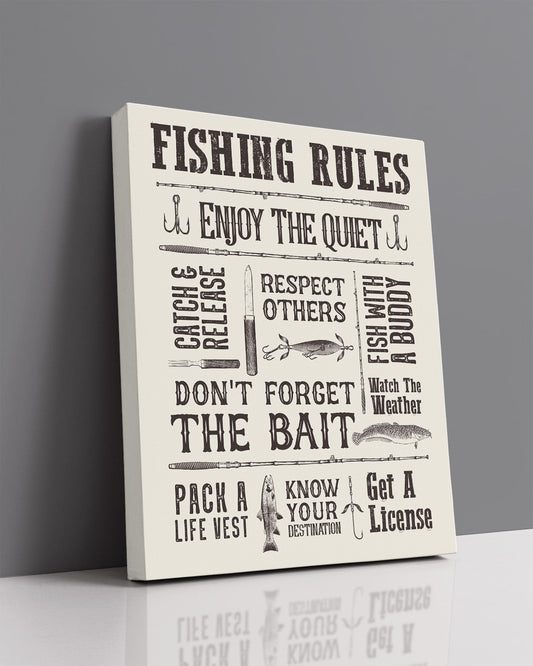 Fishing Rules - Great gift for fishing enthusiasts - fishing-themed artwork