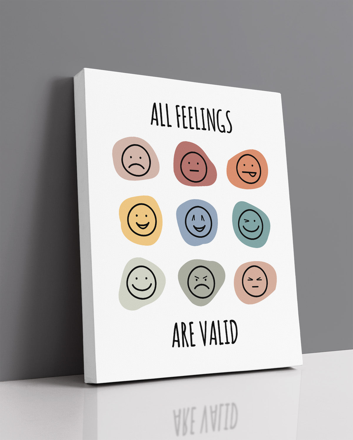 All Feelings Are Valid - Wall Decor for Therapy Office - Mindfulness Wall Decor - Counseling Office - Mental Health Wall Art - School Psychologist, Therapist Wall Art