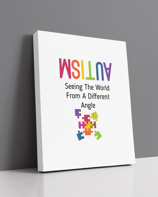 The World From A Different Angle Autism Awareness Decor - Autism Art Wall Decor Classroom
