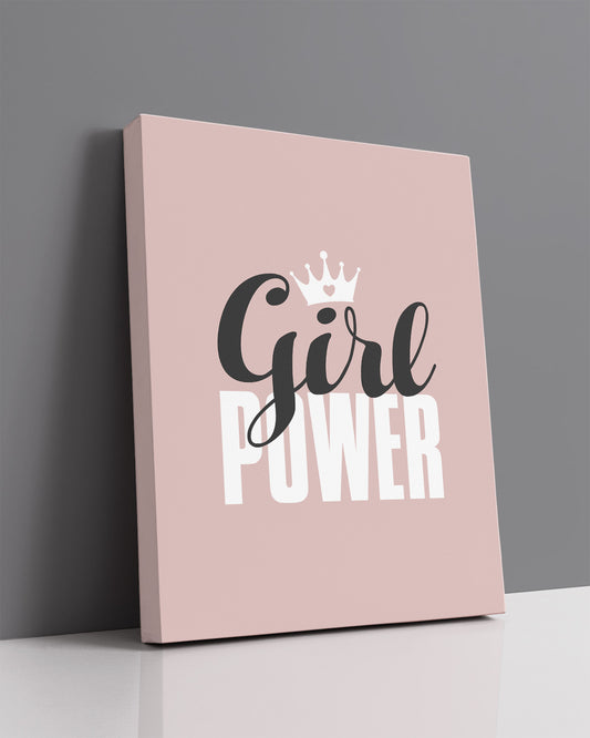 Girl Power Crown room decor - inspirational gifts for women - bedroom wall decor for women or dorm wall decor - office wall art women