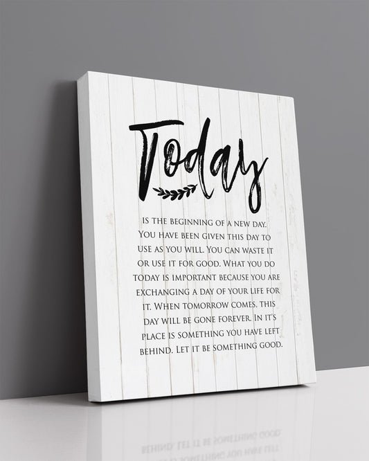 Today Is The Beginning Of A New Day Inspirational Wall Art - Positive Affirmations Wall Decor - Uplifting Aesthetic Home Decor