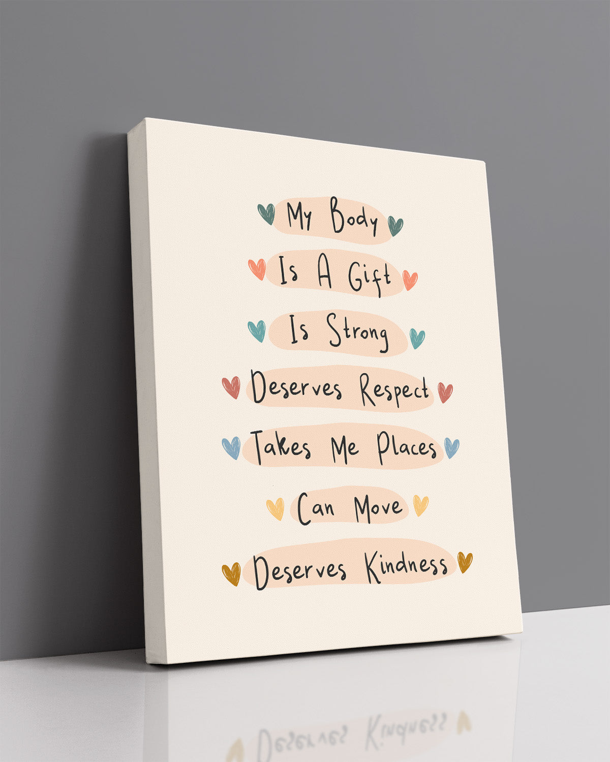My Body Is A Gift Is Strong Deserves Respect Inspirational Wall Art - Positive Affirmations Wall Decor for Women Girls Teens Daughter