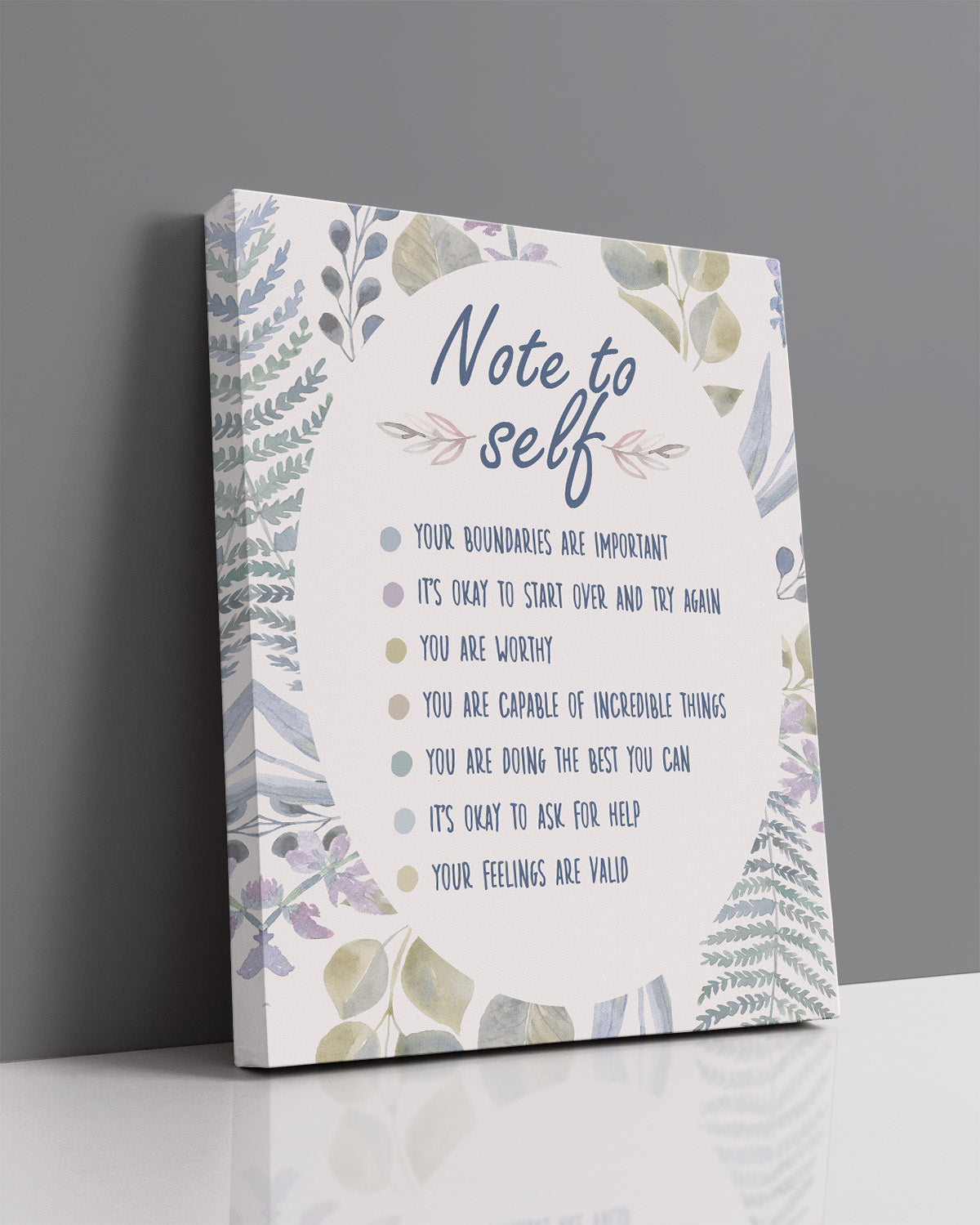 Note To Self Your Boundaries Are Important You are Worthy Affirmation Wall Decor