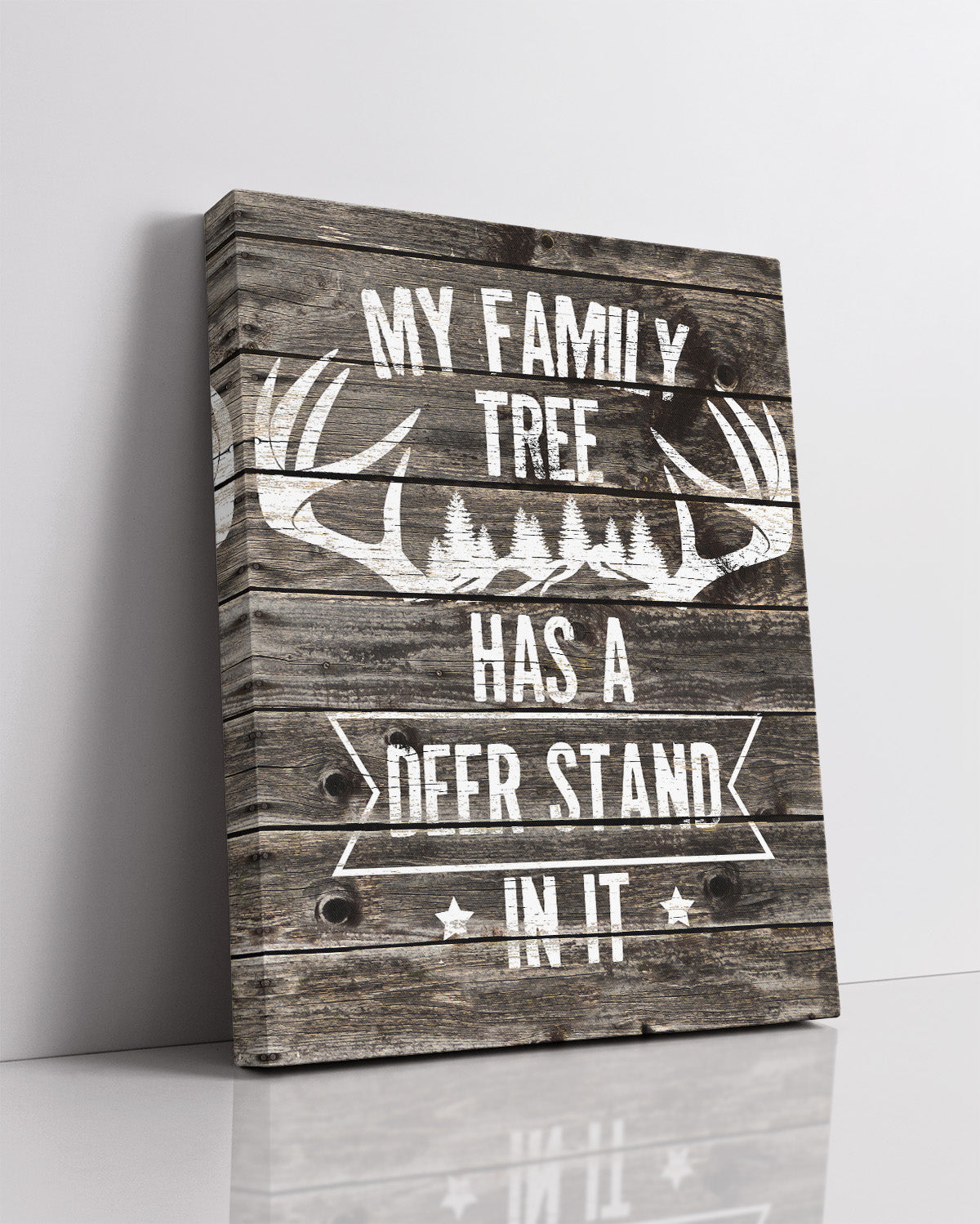 The Hunter's Prayer Canvas - Hunting Quote Wall Decor Art Print with a brown background - artwork printed on canvas