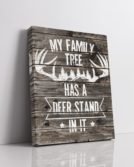 The Hunter's Prayer Canvas - Hunting Quote Wall Decor Art Print with a brown background - artwork printed on canvas