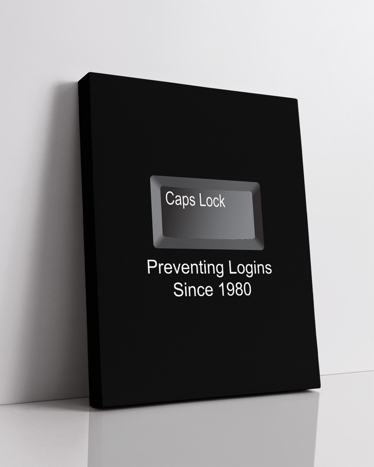 Preventing Logins Since 1980 Wall Decor Art Print on Black Background - computer programmer print - great gift for coding and computer science enthusiasts