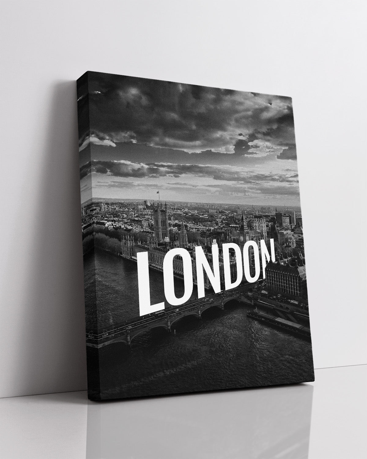 London Black and White Wall Art - England Room Decor - Cityscape Travel Destination Home Decor - Great Souvenir for Bathroom Decor