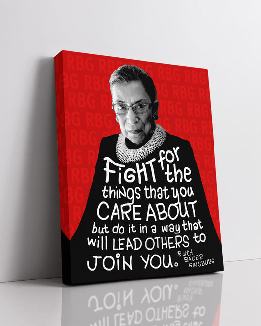 Inspirational Wall Art Ruth Bader Ginsburg Quote - RBG Motivational Wall Art Feminist Decor - Great Gift for a Teen or Girl - Women Empowerment Wall Decor