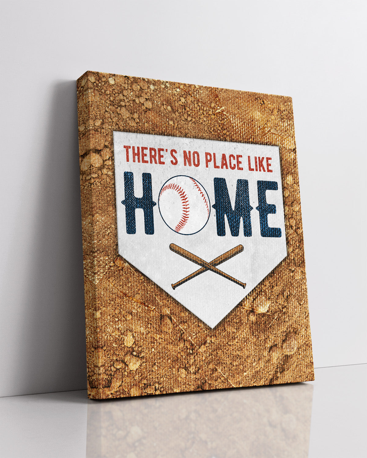 There's No Place Like Home - Baseball Motivational Sports Quotes - Baseball Wall Art for Boys Bedroom, Baseball Coach Gift - Inspirational Baseball Wall Decor