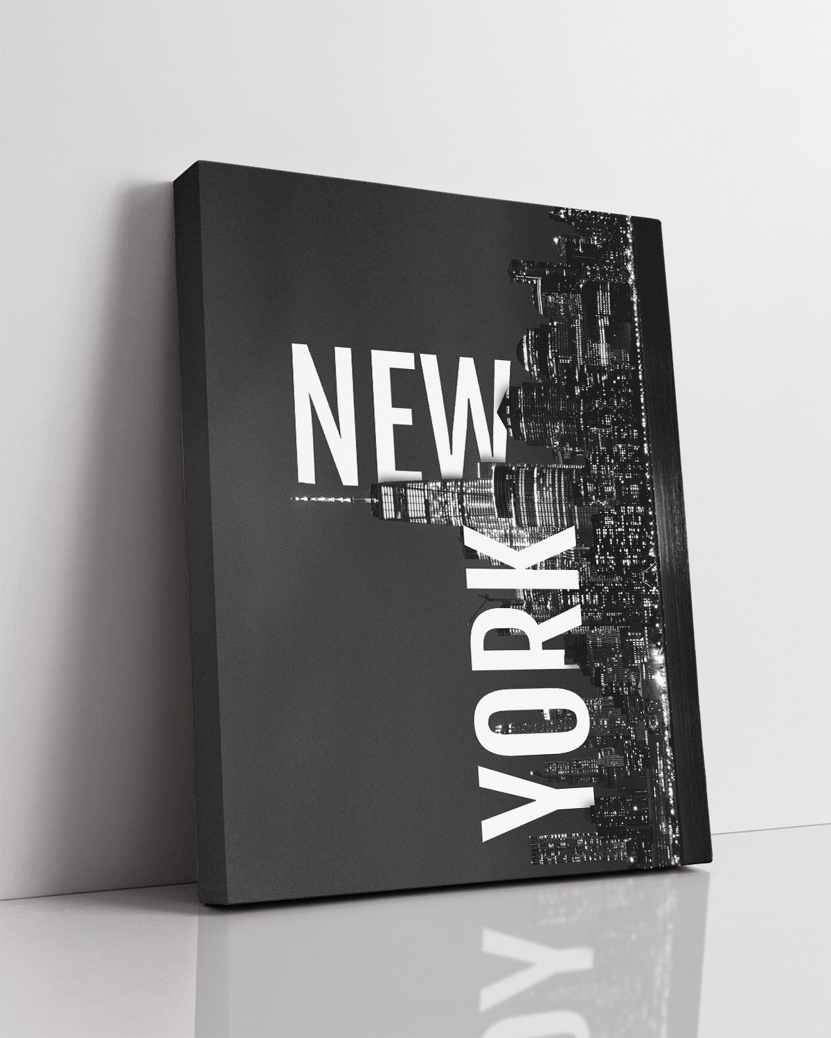 New York City Skyline Black and White Wall Art - NYC Room Decor - Cityscape Travel Destination Home Decor - Great New York Souvenir for Bathroom Decor