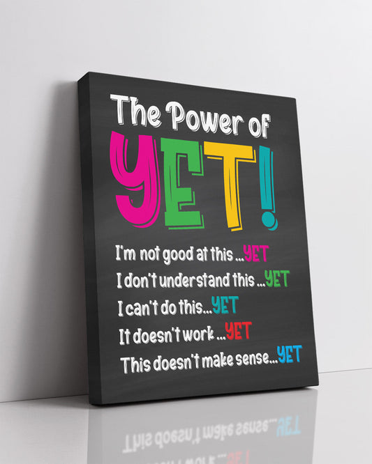 School Psychologist, Counseling Office Decor - The Power of Yet Mental Health Wall Decor for Kids - Teacher Supplies for Classroom - Room Decor Aesthetic - Bedroom Decor