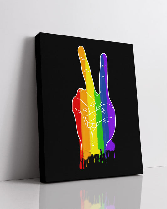 Peace Sign gay wall decor - Pride room decor - LGBTQ inspirational wall art - Gift for queer, bi, lesbian, Trans