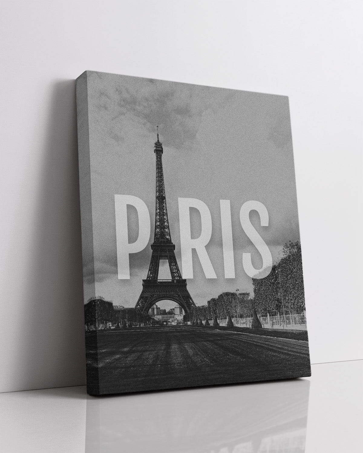 Paris Eiffel Tower Black and White Wall Art - France Room Decor - Cityscape Travel Destination Home Decor - Great Souvenir for Bathroom Decor