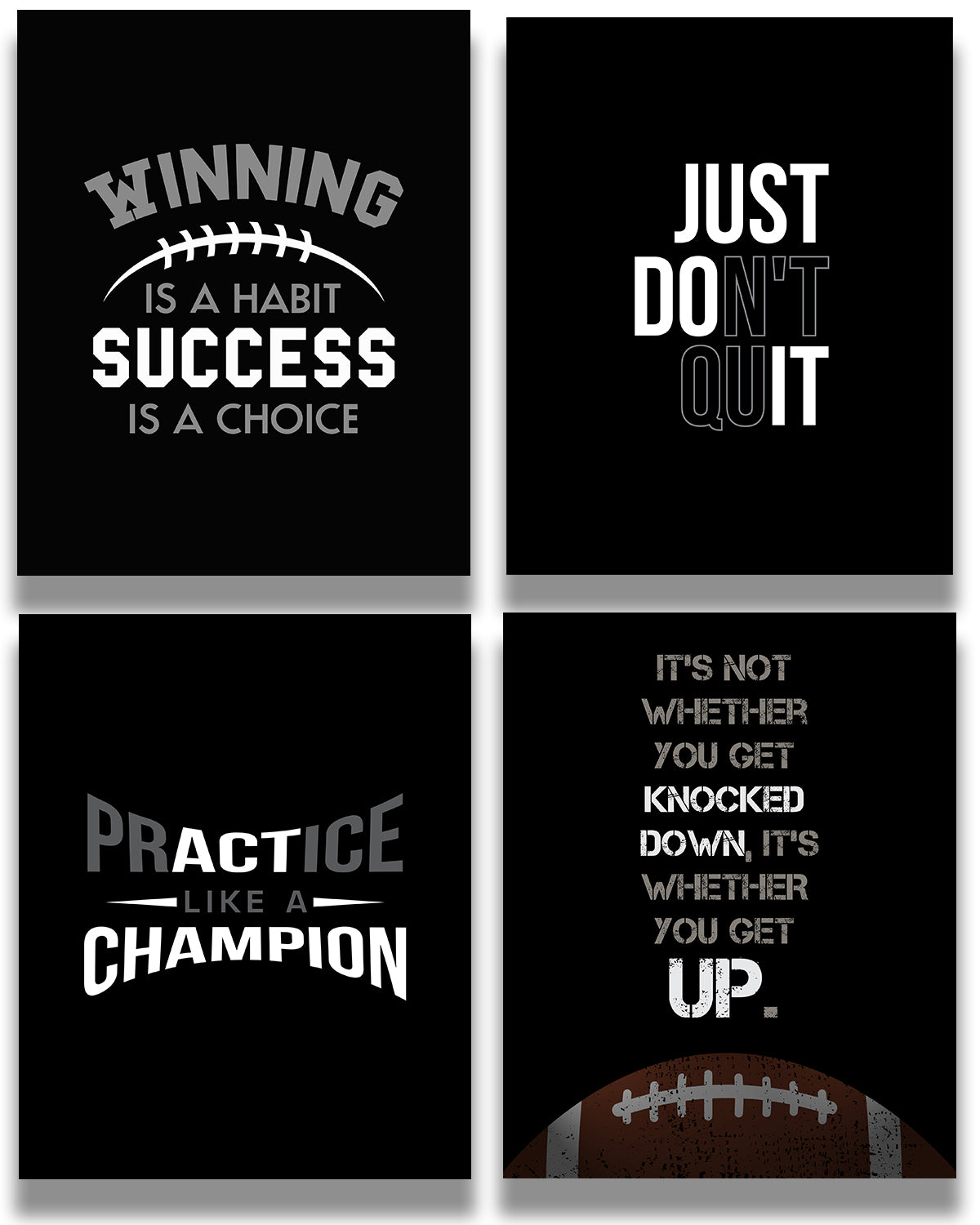 Inspirational Football Wall Art for Boys, Kids Room, Family or Game Room, Man Cave, Den - Home Decor Gift for Sports Fans, Football Players