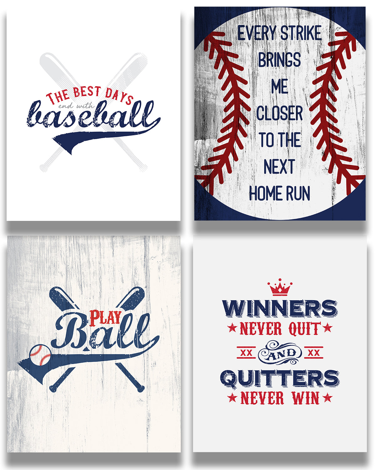 Inspirational Baseball Wall Art for Boys, Kids Room, Family or Game Room, Man Cave, Den - Home Decor Gift for Sports Fans, Baseball Players