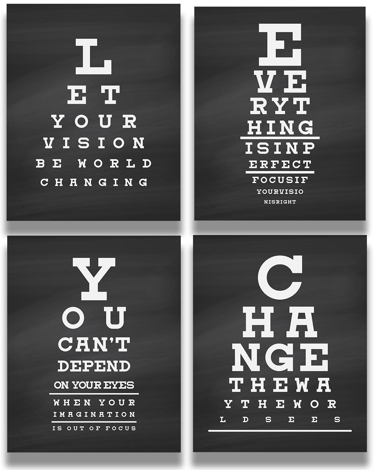 Eye Chart Focus - Motivational Quote Wall Art Print - Wall Decor for Office, Cubicle and Bedroom - Inspirational Wall Art