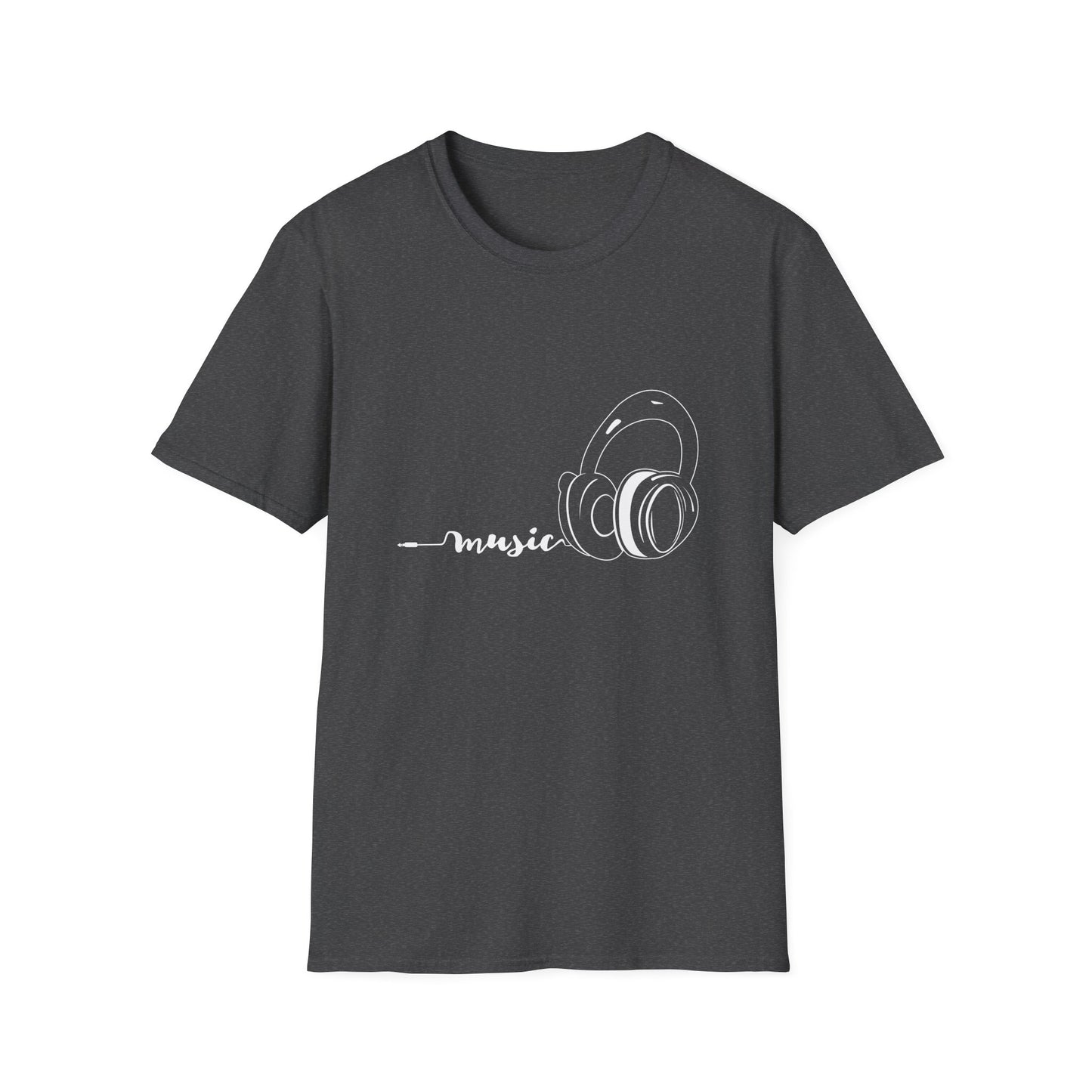 Music white - Unisex Softstyle T-Shirt