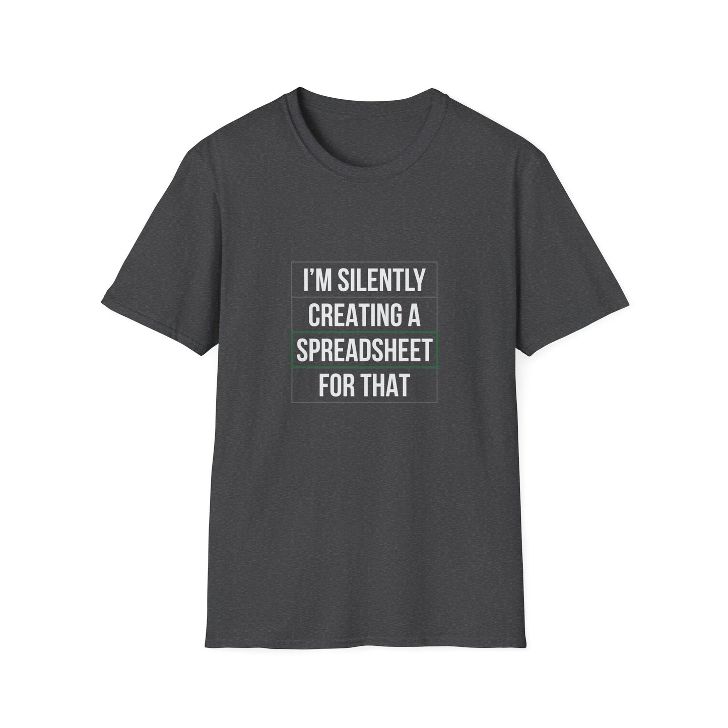 Creating a spreadsheet white text - Unisex Softstyle T-Shirt