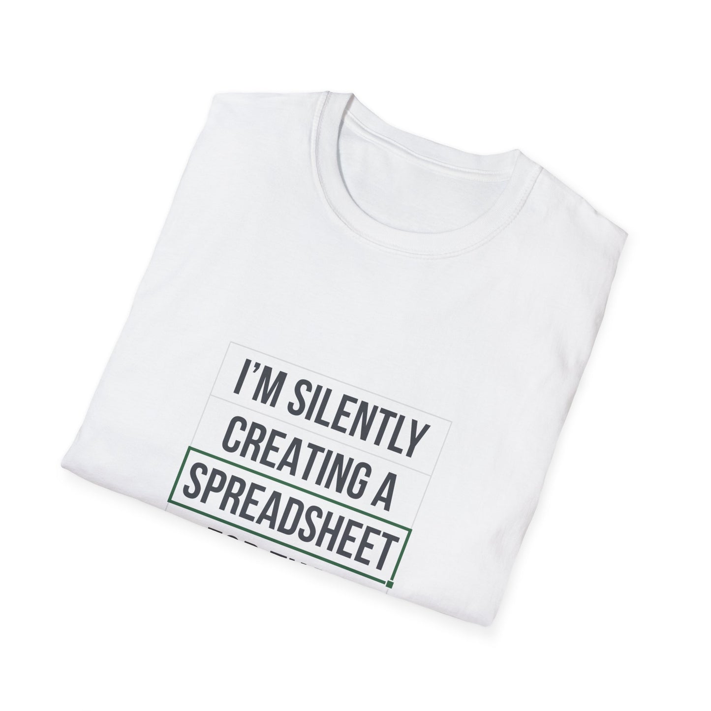 Creating a speadsheet black text - Unisex Softstyle T-Shirt