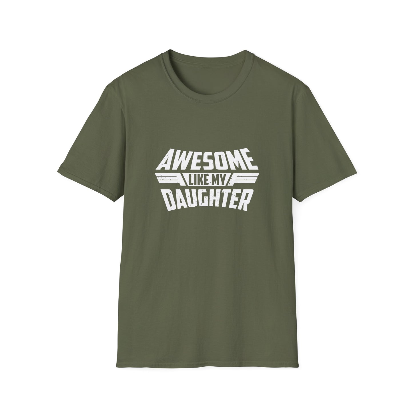 Awesome like my daughter white text - Unisex Softstyle T-Shirt