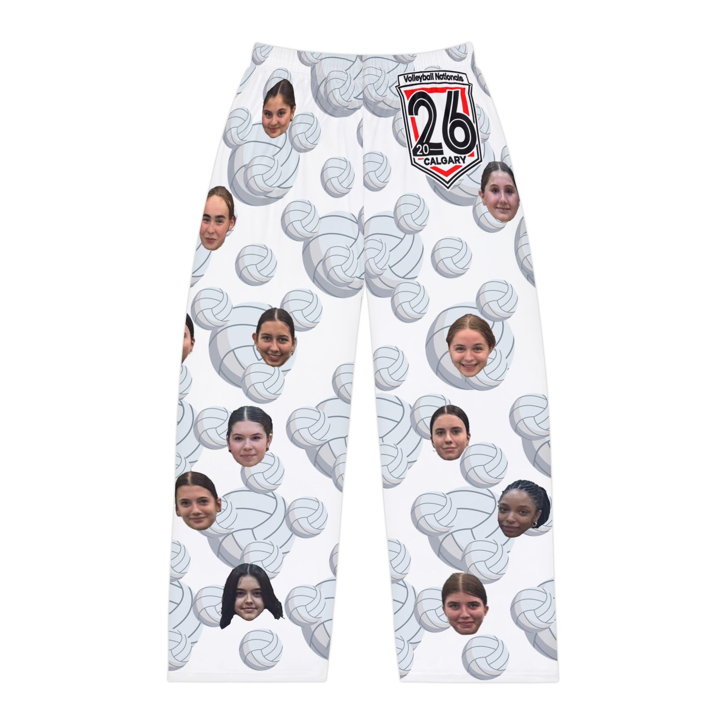 Custom Face Volleyball Pajama Pants — Personalized Men’s Sleepwear for Players & Fans