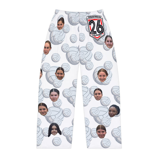 Custom Face Volleyball Pajama Pants — Personalized Men’s Sleepwear for Players & Fans