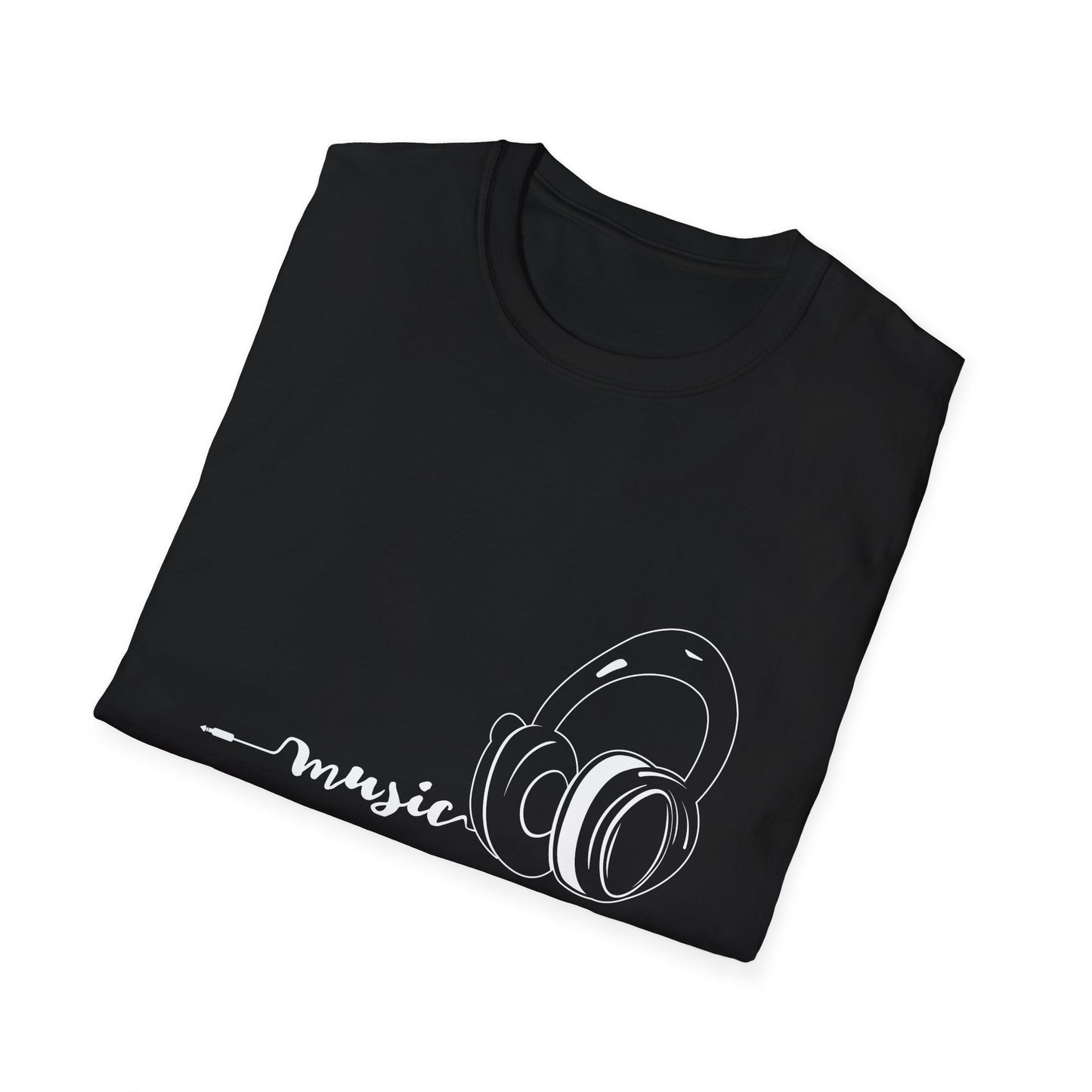 Music white - Unisex Softstyle T-Shirt