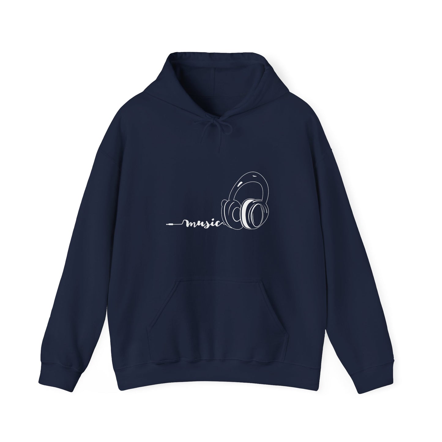 Music white - Unisex Heavy Blend™ Hooded Sweatshirt