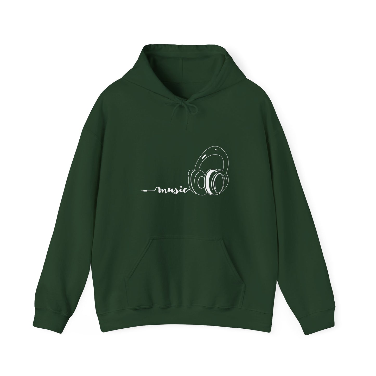 Music white - Unisex Heavy Blend™ Hooded Sweatshirt