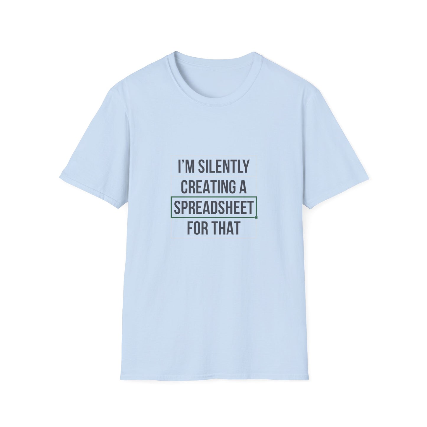Creating a speadsheet black text - Unisex Softstyle T-Shirt