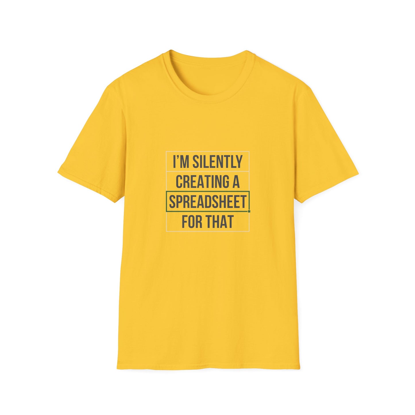Creating a speadsheet black text - Unisex Softstyle T-Shirt