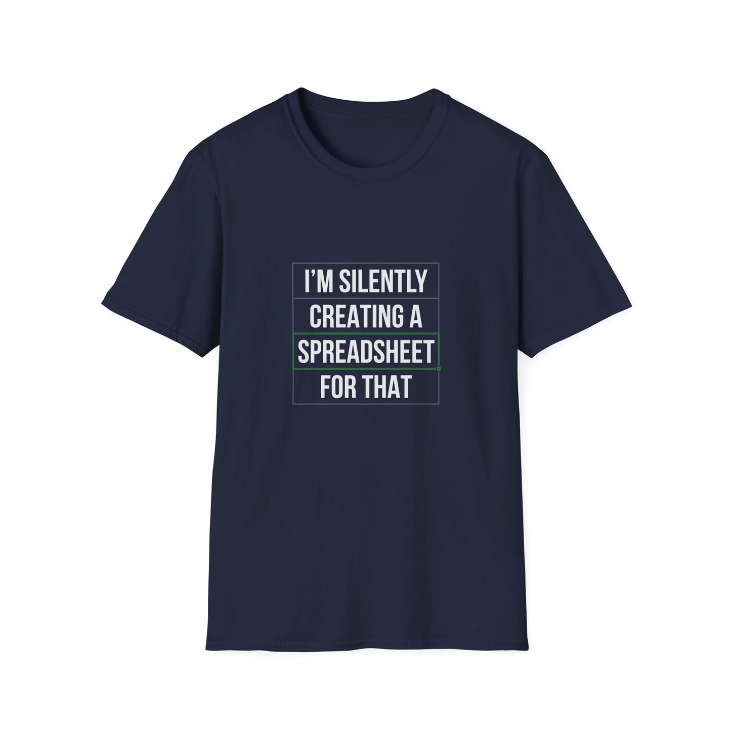 Creating a spreadsheet white text - Unisex Softstyle T-Shirt
