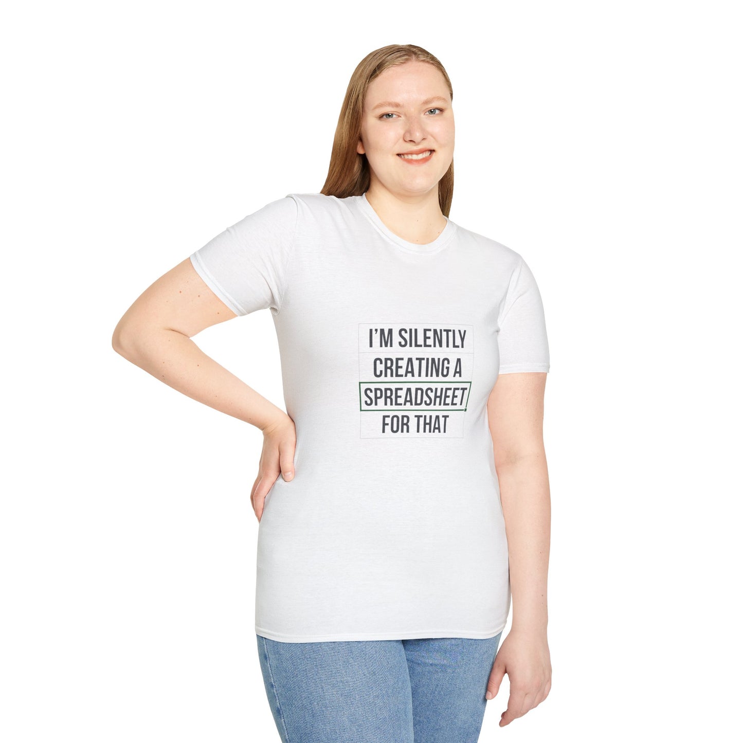Creating a speadsheet black text - Unisex Softstyle T-Shirt