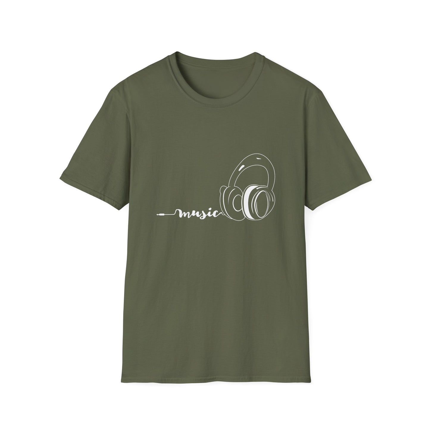 Music white - Unisex Softstyle T-Shirt
