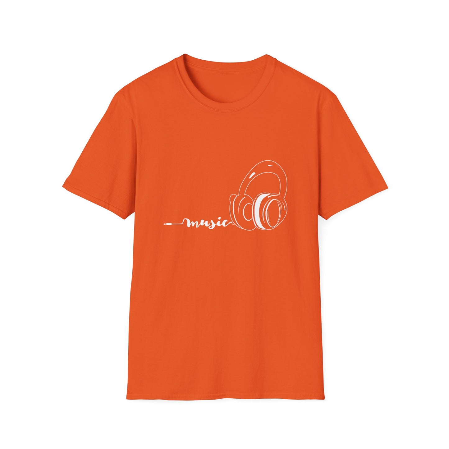 Music white - Unisex Softstyle T-Shirt
