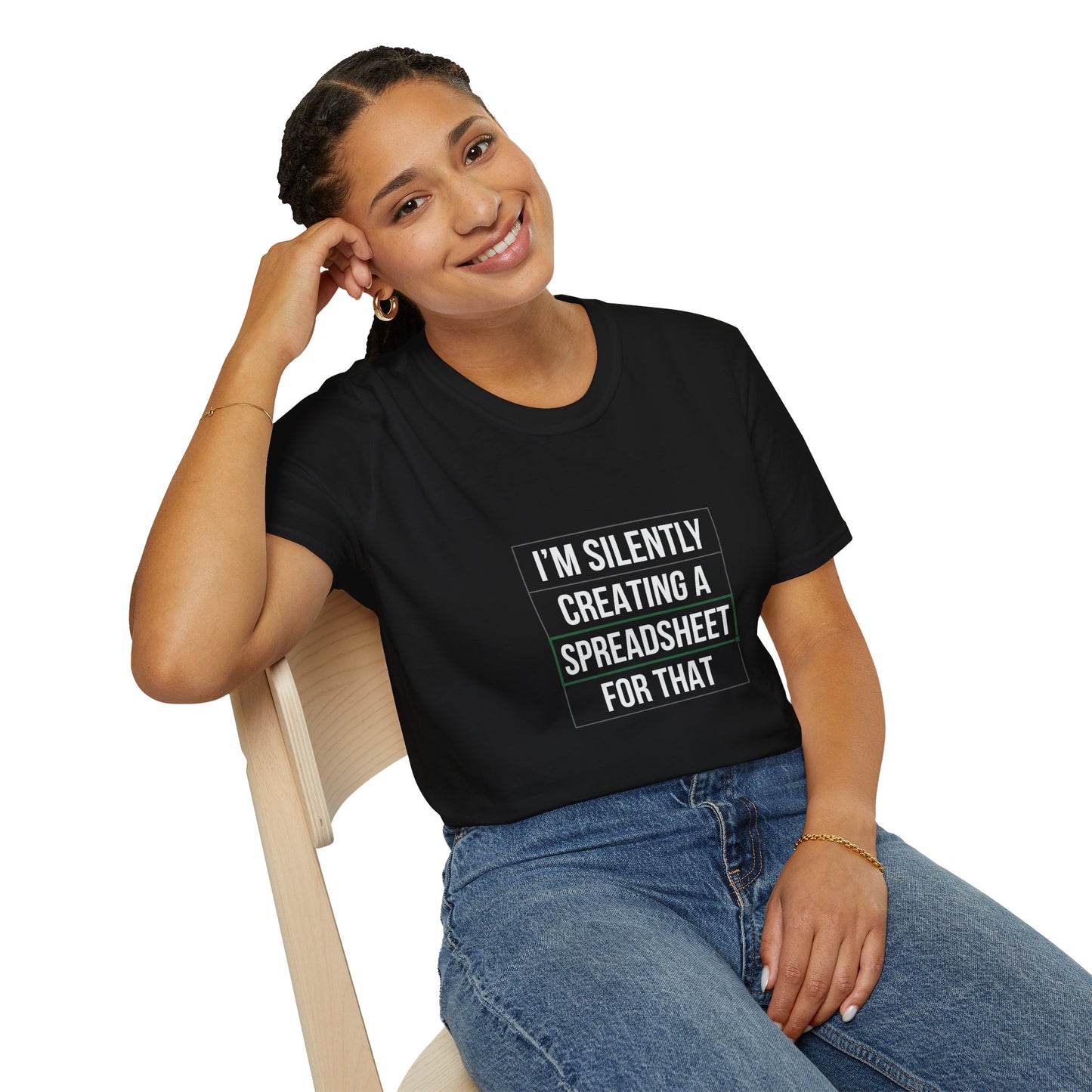Creating a spreadsheet white text - Unisex Softstyle T-Shirt