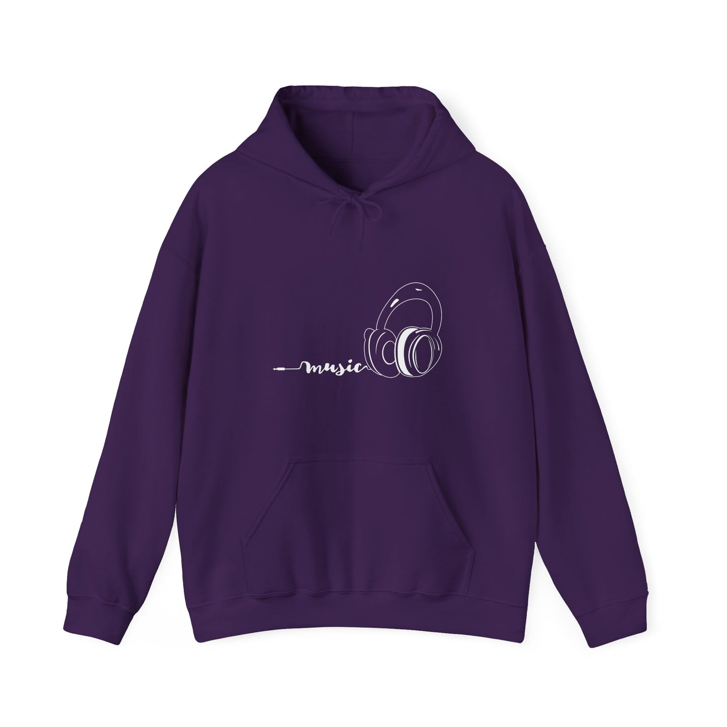 Music white - Unisex Heavy Blend™ Hooded Sweatshirt