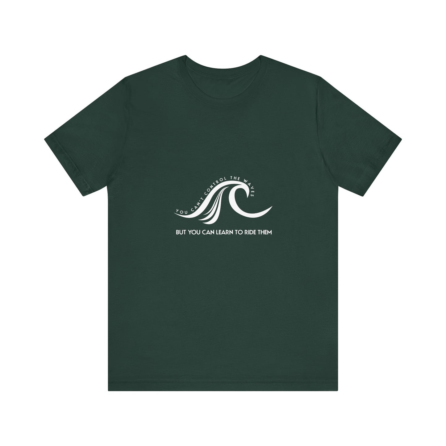 Control Waves white text Unisex Jersey Short Sleeve Tee