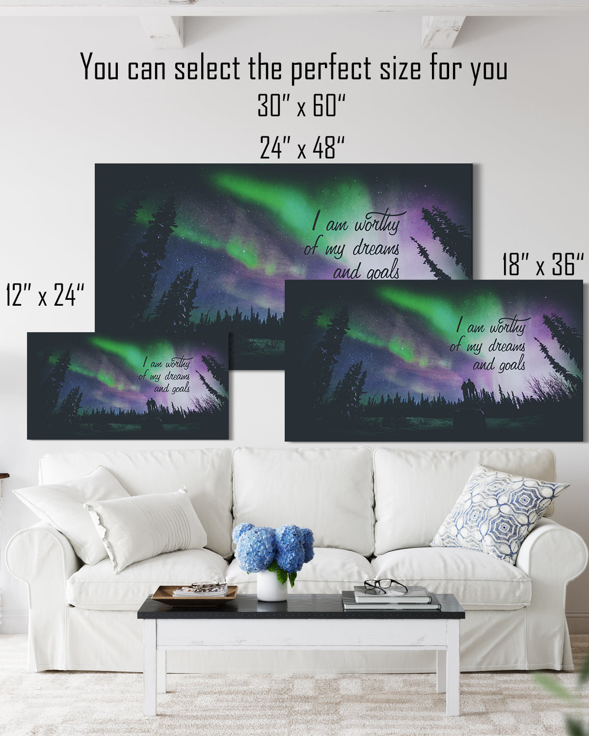 I Am Worthy of My Dreams and Goals - Wall Decor Art Canvas