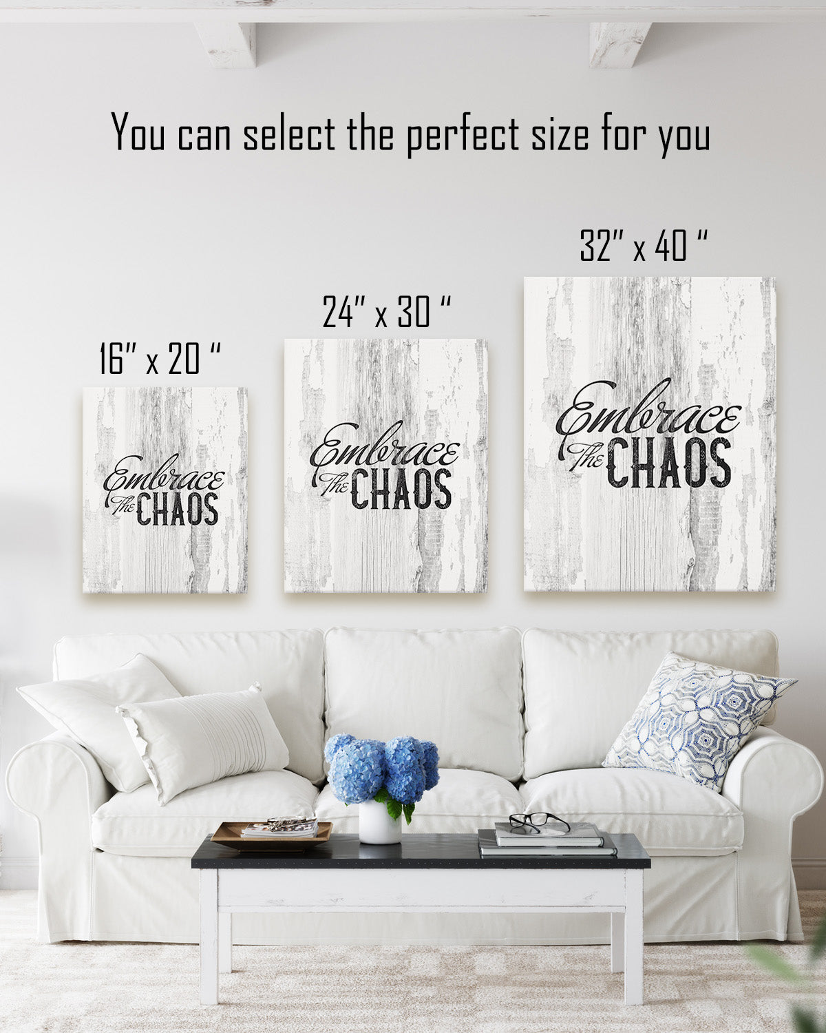 Embrace the Chaos Room Decor - Inspirational Wall Art - Motivational Wall Decor for Office