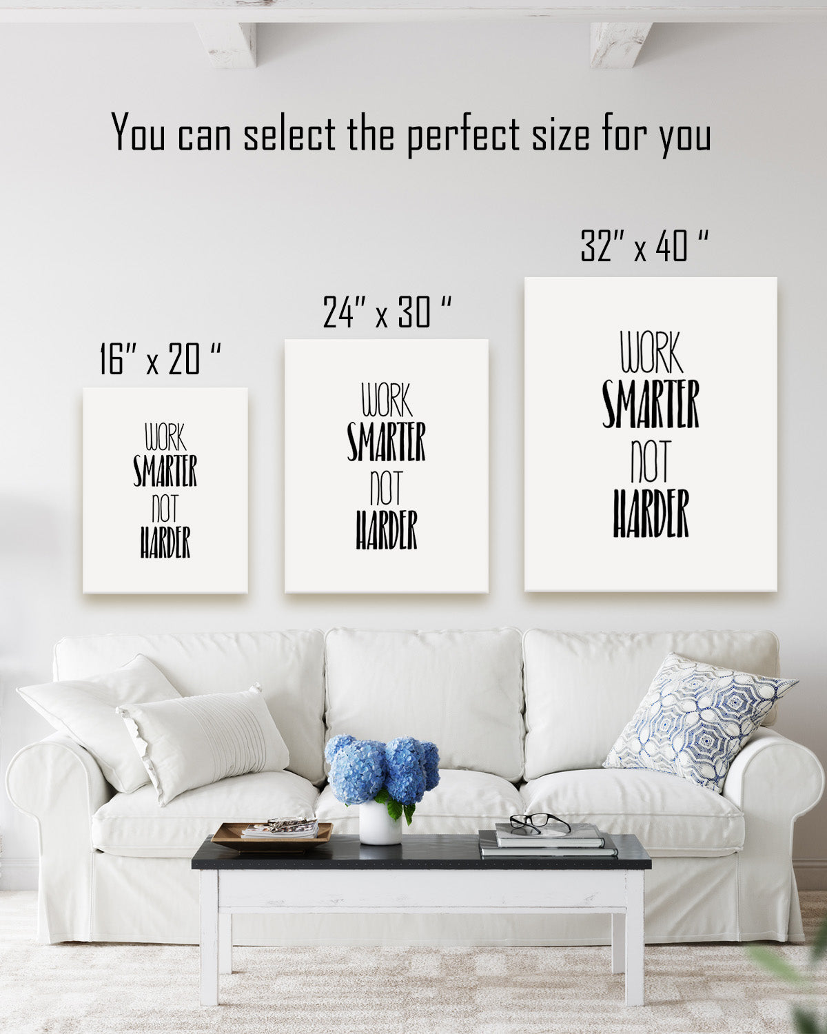 Work Smarter Not Harder Inspirational Wall Art - Motivational Wall Decor for Office