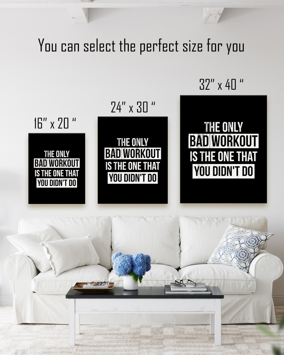 The Only Bad Workout Gym motivational wall art - man cave decor - sports art fitness - inspirational wall decor for a workout room