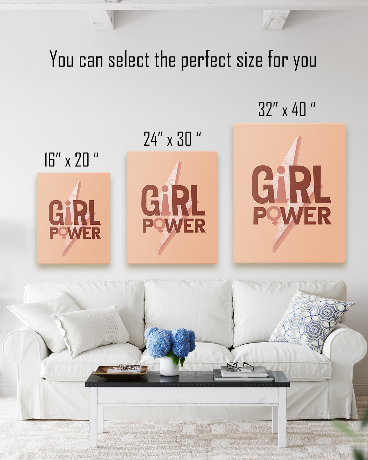 Govivo Girl power room decor - inspirational gifts for women - bedroom wall decor for women or dorm wall decor - office wall art women