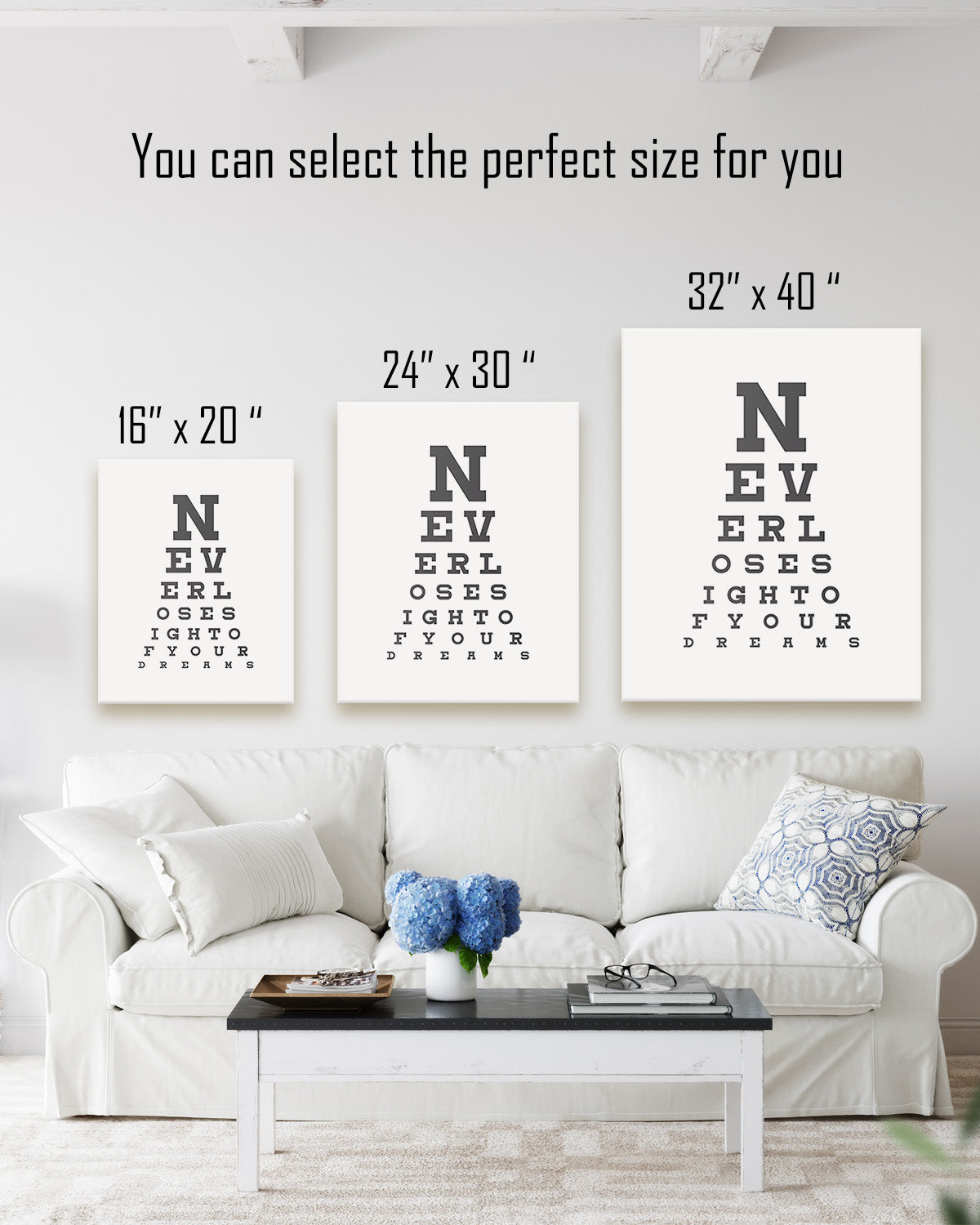 Never Lose Sight Of Your Dreams - Motivational Quote Wall Art Print - Wall Decor for Office, Cubicle and Bedroom - Inspirational Wall Art (Copy)