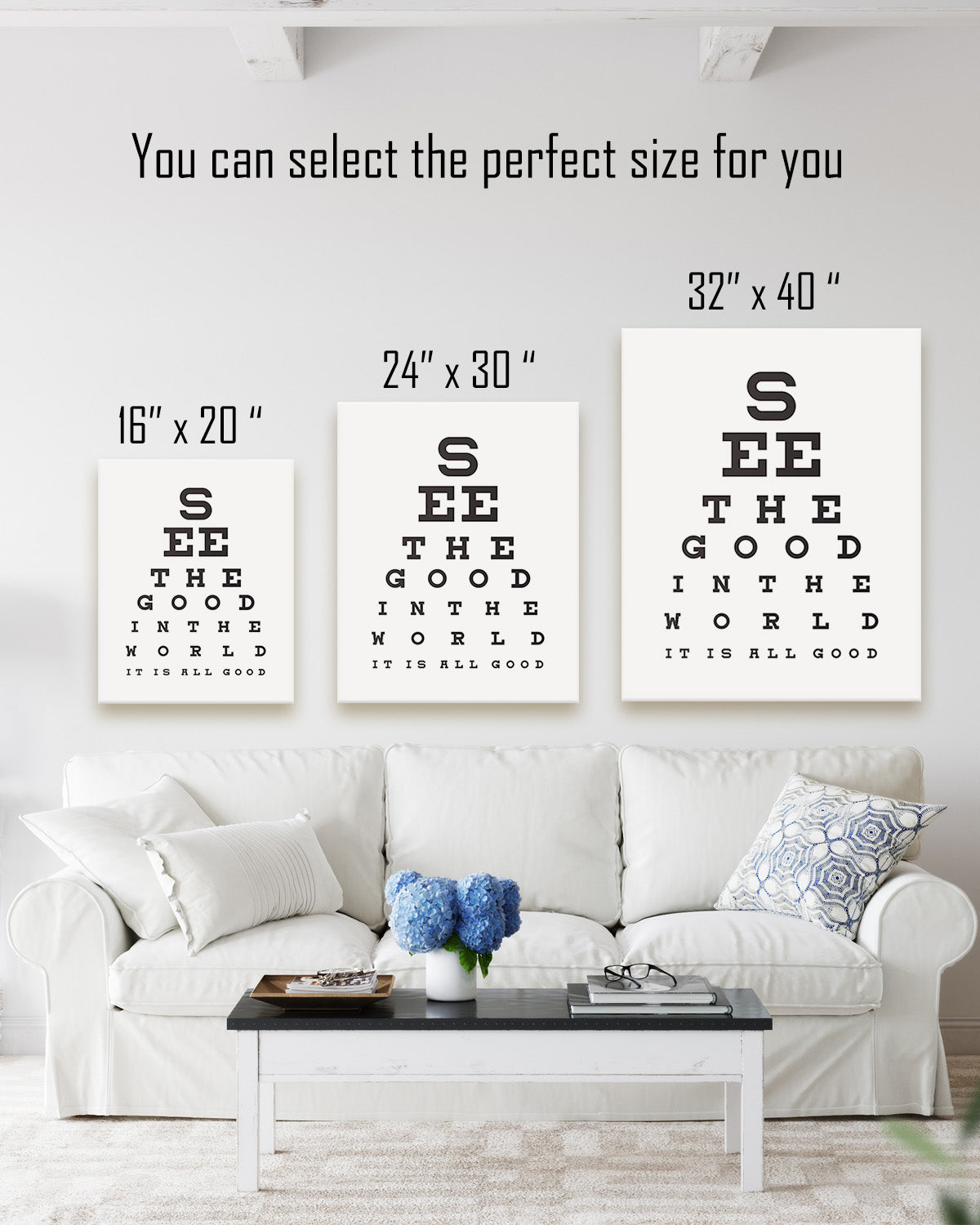 See The Good In The World It Is All Good - Motivational Quote Wall Art Print - Wall Decor for Office, Cubicle and Bedroom - Inspirational Wall Art