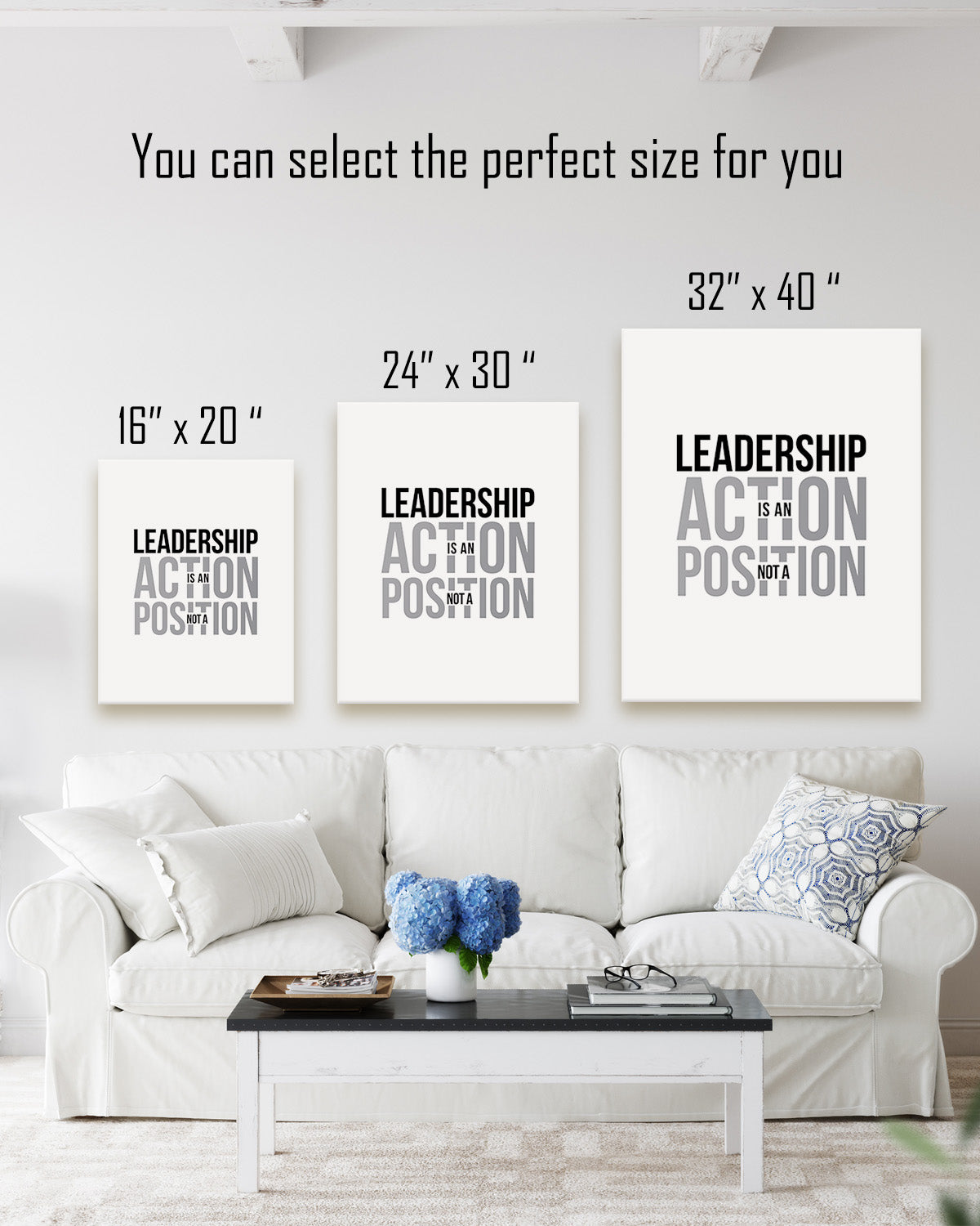 Leadership Is An Action Not A Position - Motivational Quote Wall Art Print - Wall Decor for Office, Cubicle and Bedroom - Inspirational Wall Art