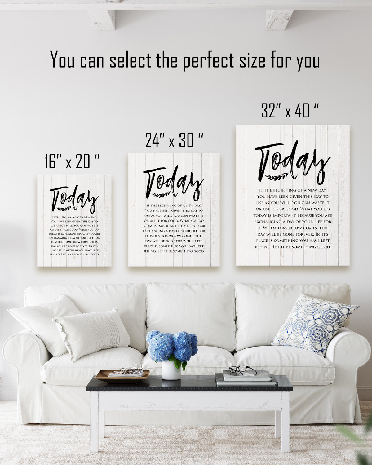 Today Is The Beginning Of A New Day Inspirational Wall Art - Positive Affirmations Wall Decor - Uplifting Aesthetic Home Decor