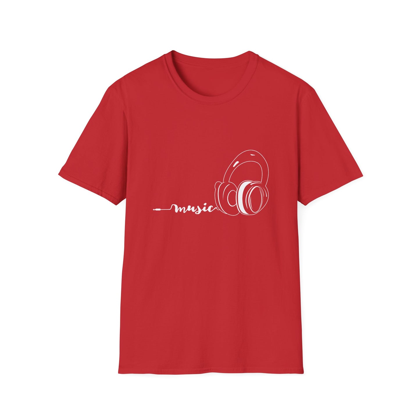 Music white - Unisex Softstyle T-Shirt
